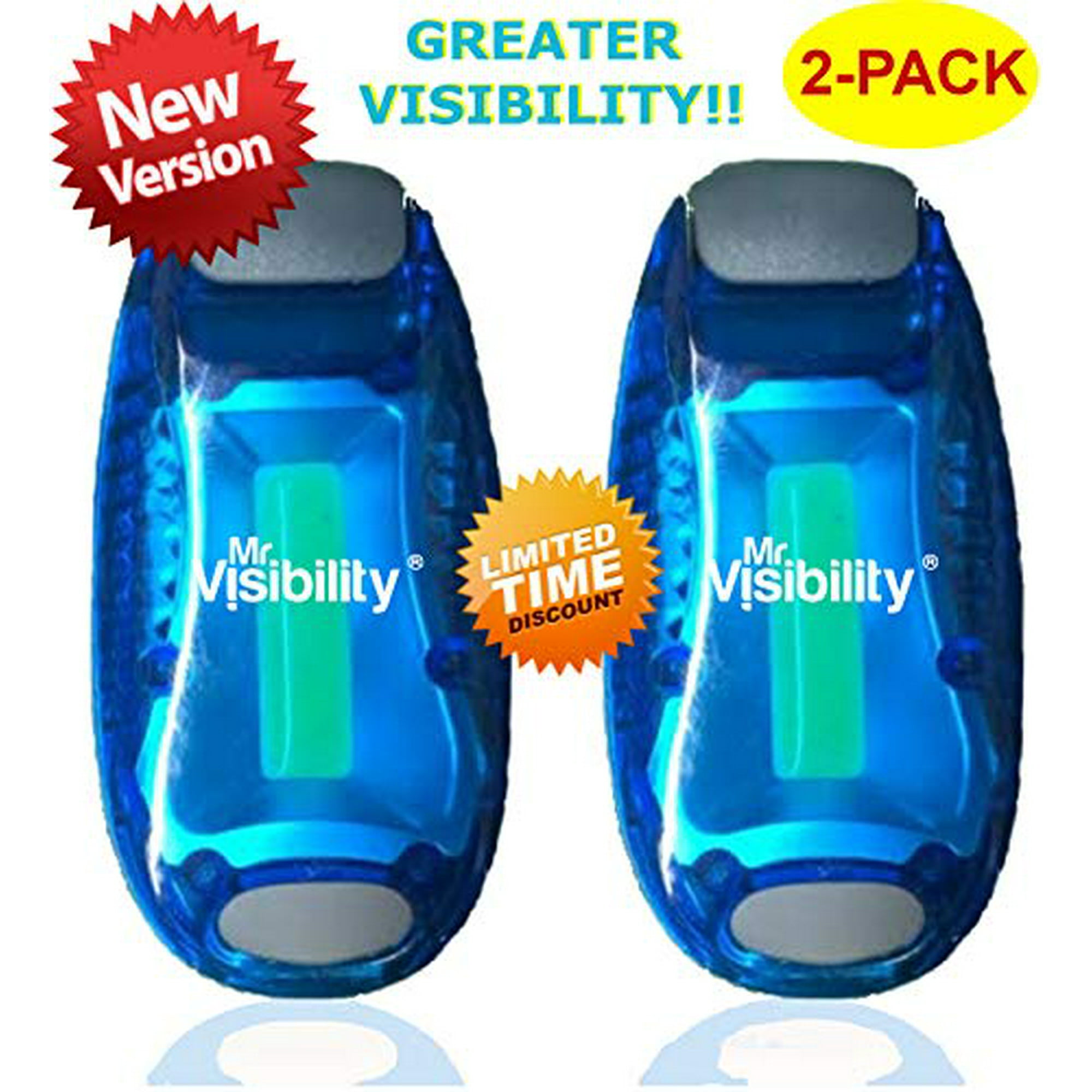 Red Red LIOOBO LED Safety Light Multifunctional Clip On Strobe Running Lights for Night Runners Bikes Walking 2 Pcs